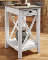 Prime Furniture - Ashley Furniture - Adalane Accent Table - Accent Table / White/Gray - A4000374